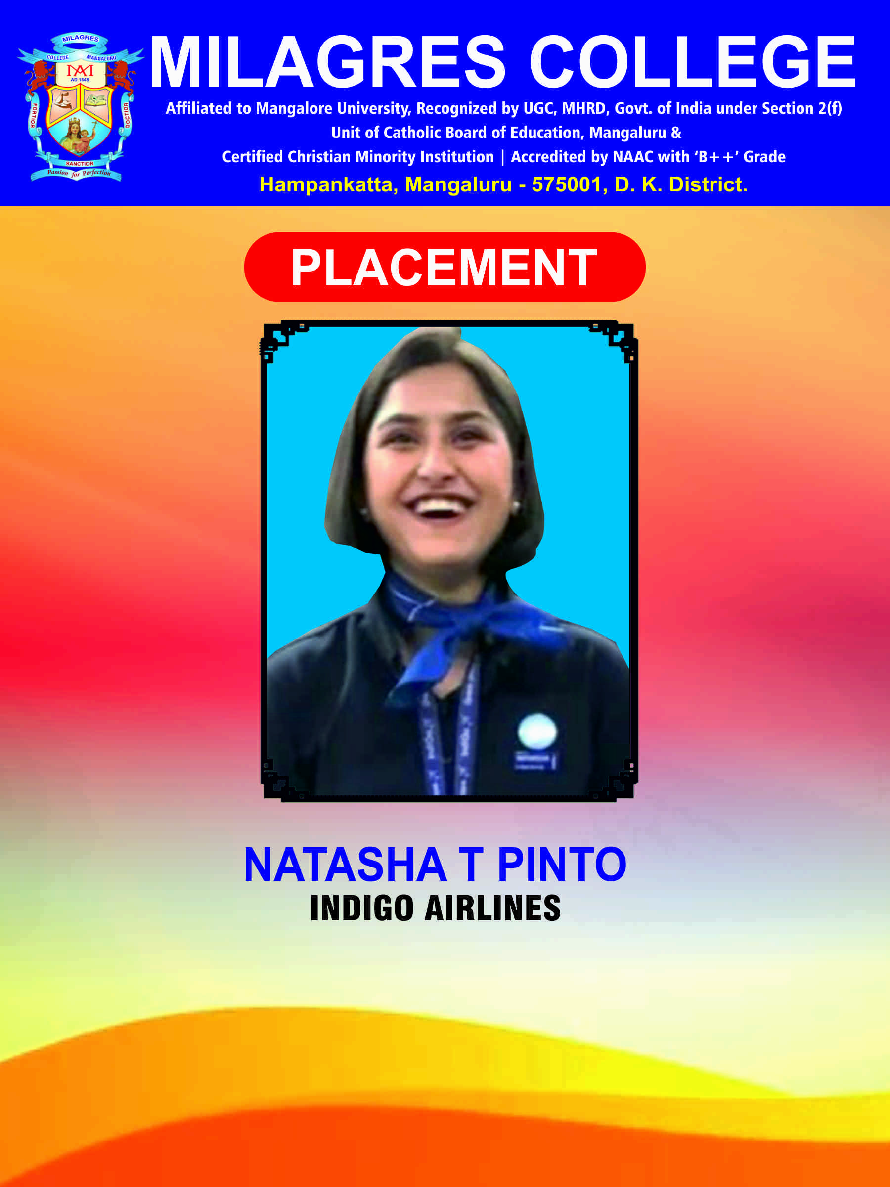 Successfully placed student